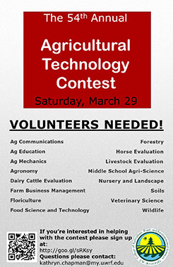 Poster promoting the 2015 Ag Technology Contest